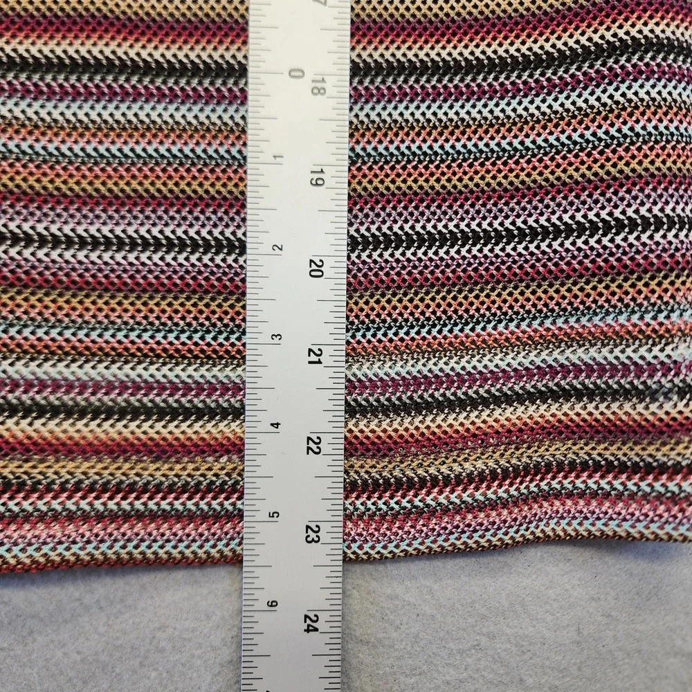Roz & Ali Striped‎ Knit Pencil Skirt Multicolor Chevron Pattern Pull On Size M